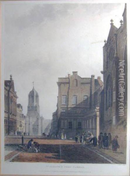 St Aldgates From Carfax Oil Painting - John Hill