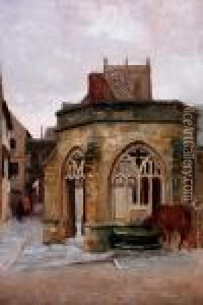 'the Monks' Conduit, Sherborne' Oil Painting - Frederick William N. Whitehead