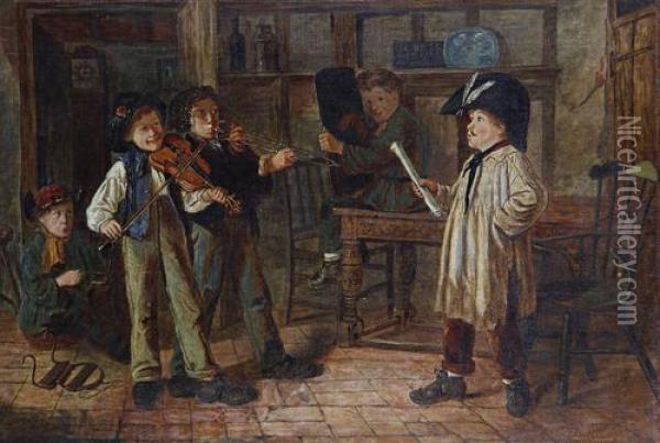 The Recital Oil Painting - Charles Hunt