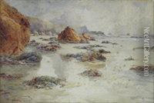 Low Tide, Pentreath Sands Oil Painting - William Casley