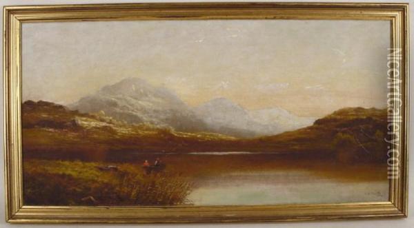 Fishermenand Mountains Oil Painting - John Brandon Smith