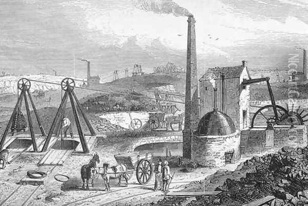 Staffordshire Colliery from Cyclopaedia of Useful Arts and Manufactures, edited by Charles Tomlinson, c.1880s Oil Painting - William Henry Prior
