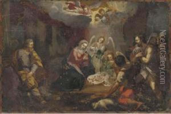The Adoration Of The Shepherds Oil Painting - Joseph Heinz