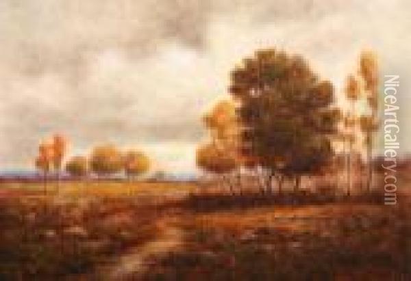 Autumn Landscape At Sunset Oil Painting - John Francis Murphy