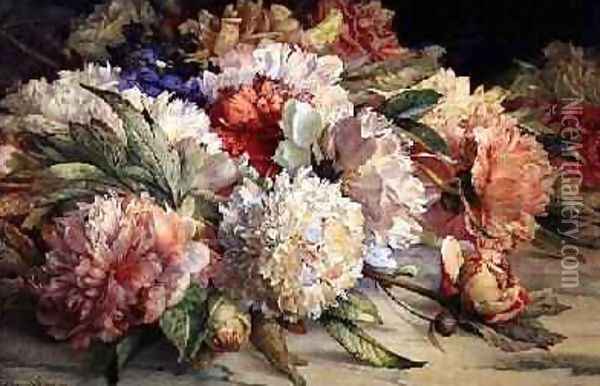 Peonies 1892 Oil Painting - William Muckley