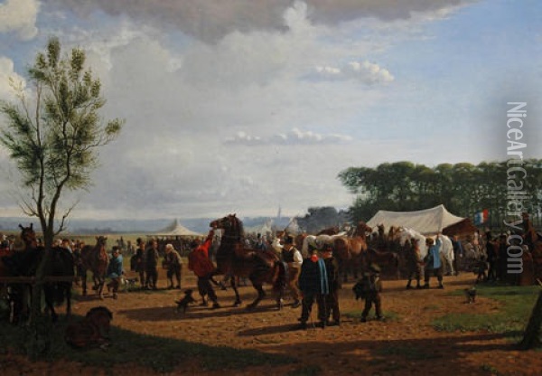 The Horse Fair Oil Painting - Cornelis Albert Johannes Schermer