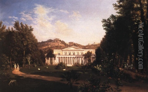 Villa Rotschild In Neapel Oil Painting - Carl (Karl) Wilhelm Goetzloff