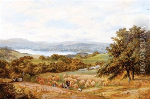 Harvesting Scene Oil Painting - Charles Thomas Burt