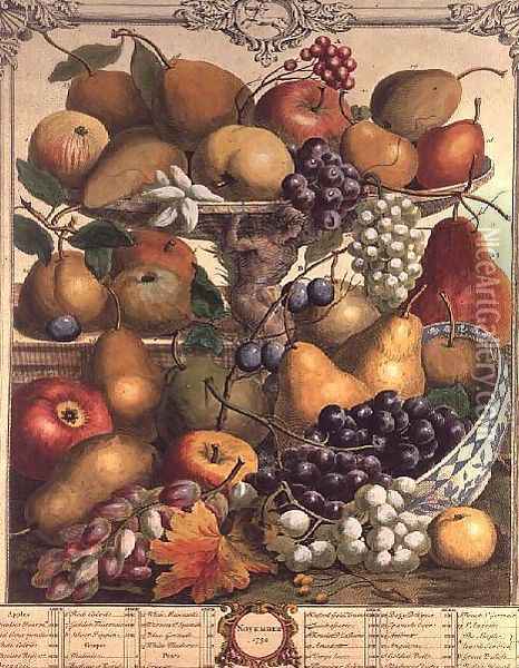 November, from 'Twelve Months of Fruits' Oil Painting - Pieter Casteels