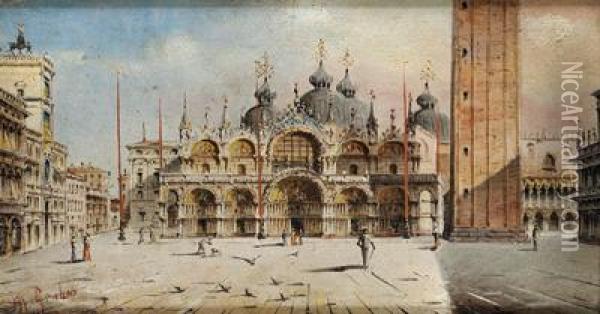 View Of San Marco Oil Painting - Giovanni Grubacs