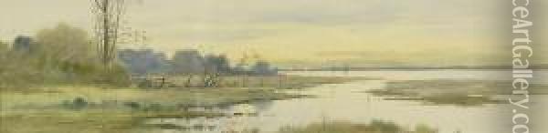 New England Coastal Scene Oil Painting - Samuel R. Chaffee