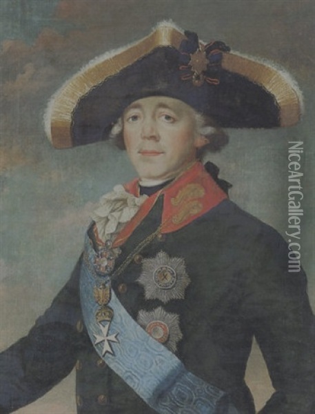 Portraet Af Den Russike Zar Paul I Oil Painting - Johann Baptist Lampi the Younger