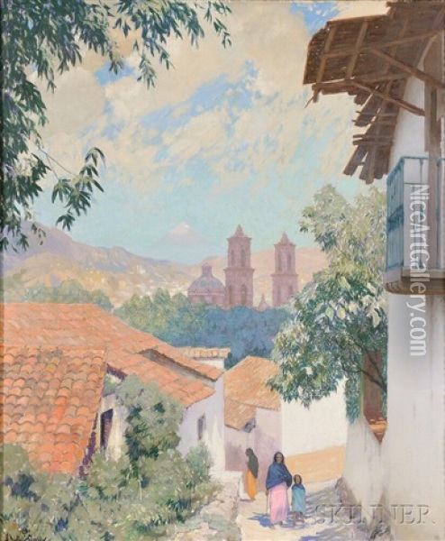 In Taxco Oil Painting - Hermann Dudley Murphy