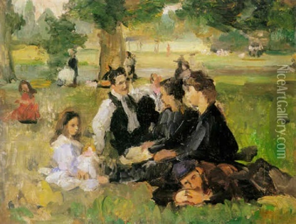 A Sunday Afternnon In The Bois De Boulogne Oil Painting - Isaac Israels