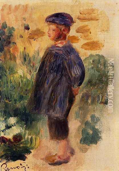 Portrait Of A Kid In A Beret Oil Painting - Pierre Auguste Renoir