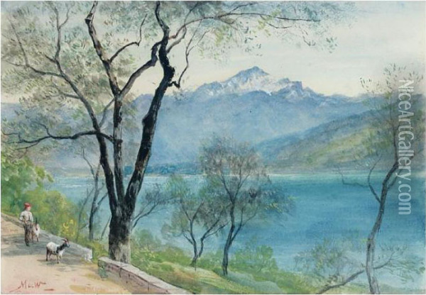 In The Italian Lakes Oil Painting - John MacWhirter