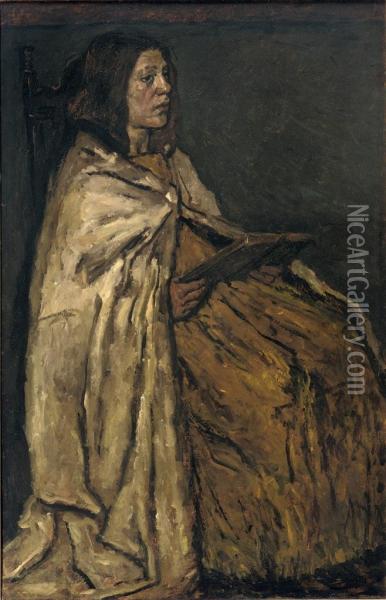 A Girl Reading Oil Painting - Suze Robertson