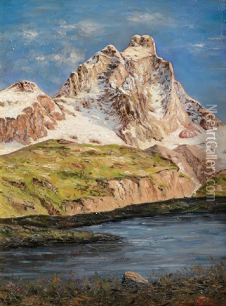 Lago Di Montagna Oil Painting - Paolo Bianchi