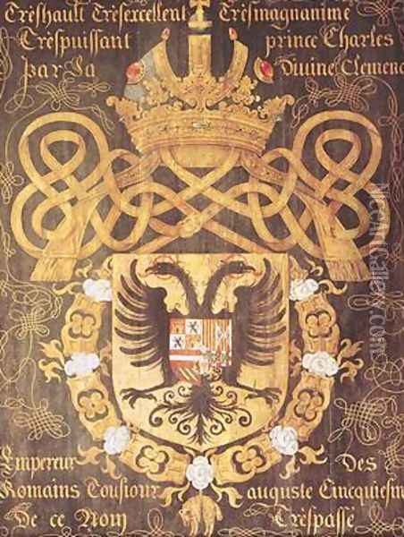 Coat of Arms of Charles V 1500-58 of the 23rd Chapter of the Order of the Golden Fleece Oil Painting - Jacques Le Boucq