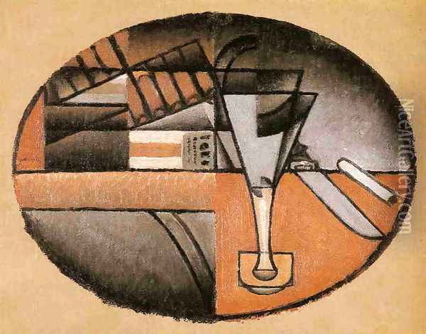 The Packet of Cigars Oil Painting - Juan Gris