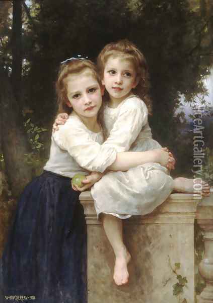 Deux Soeurs [Two Sisters] Oil Painting - William-Adolphe Bouguereau
