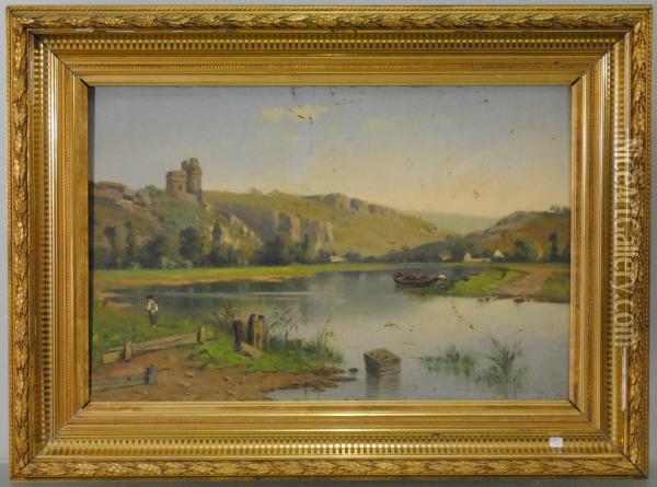 Bord De Meuse Oil Painting - Auguste Dandoy