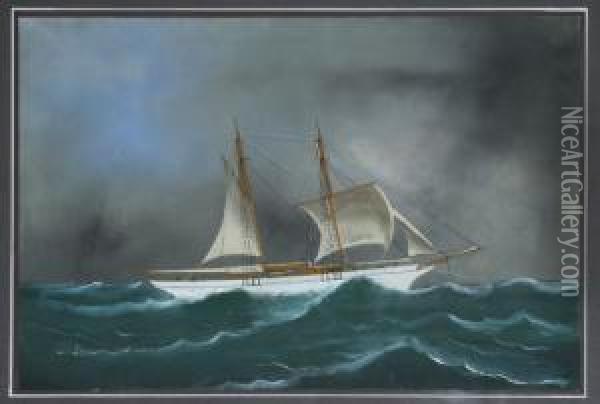Ritratto Di Veliero In Navigazione Oil Painting - Luigi Roberto