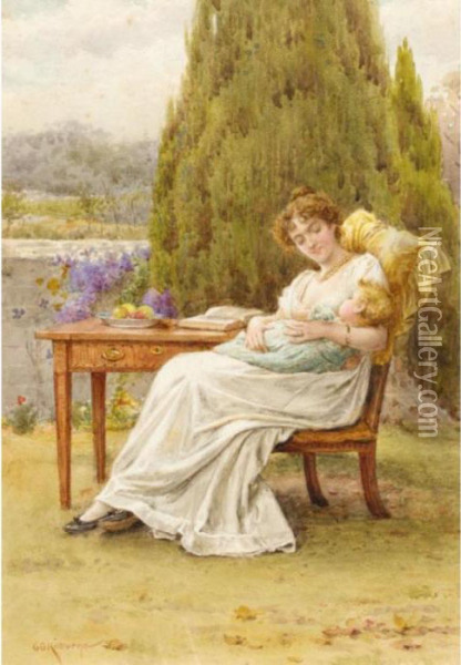 Mother And Child Oil Painting - George Goodwin Kilburne