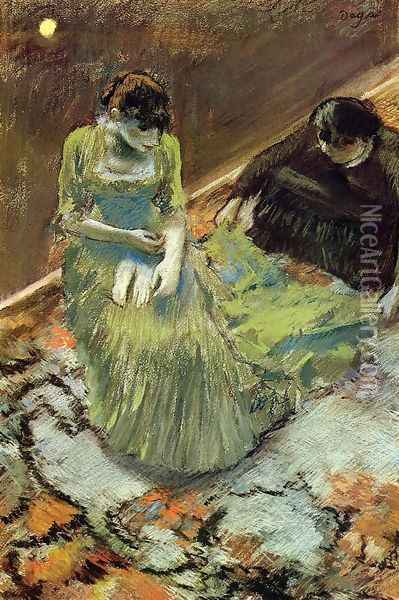 Before the Curtain Call Oil Painting - Edgar Degas