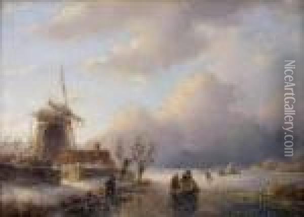 Scene D'hiver Oil Painting - Andreas Schelfhout