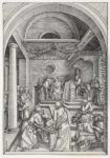 Christ Among The Doctors Oil Painting - Albrecht Durer