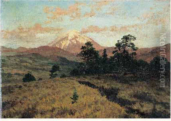 Le Mont Popocatepetl, Mexique Oil Painting - August Lohr