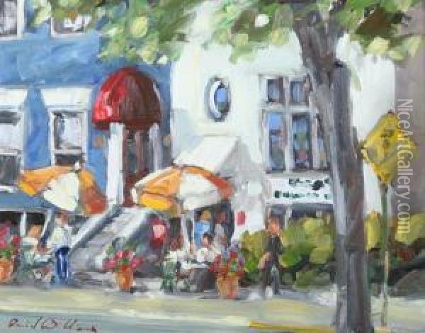 Dupont Cafe Oil Painting - Christopher David Williams