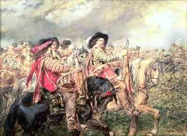 After the Battle of Naseby in 1645 Oil Painting - Sir John Gilbert