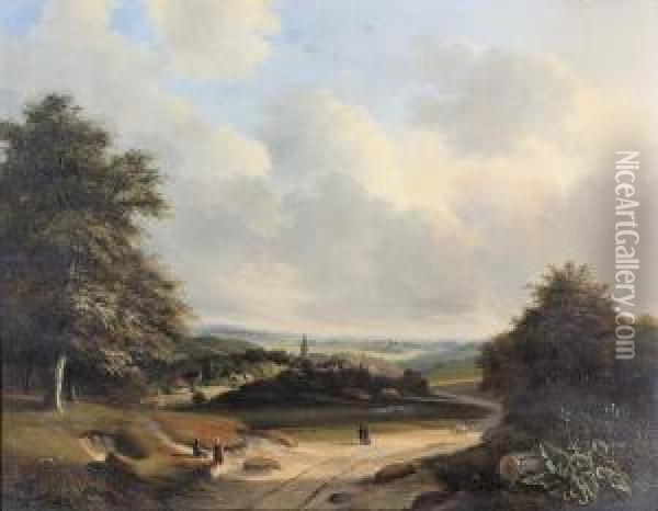 Sommerliche Landschaft. Oil Painting - Cornelis Marinus W. Mongers