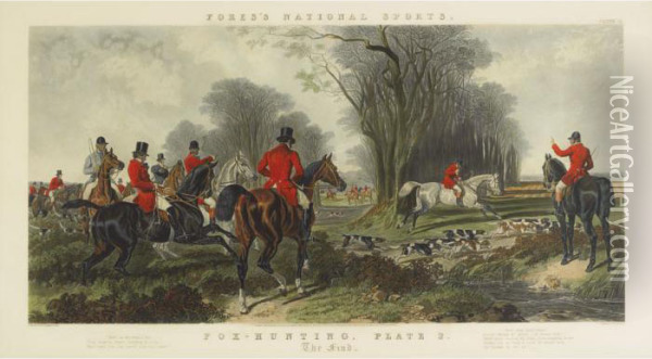 Fores National Sports - Fox Hunting Plate 2, The Find Oil Painting - John Frederick Herring Snr