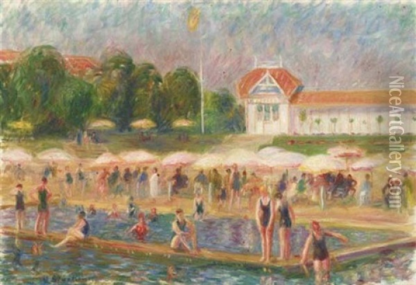 The Beach Isle Adam Oil Painting - William Glackens