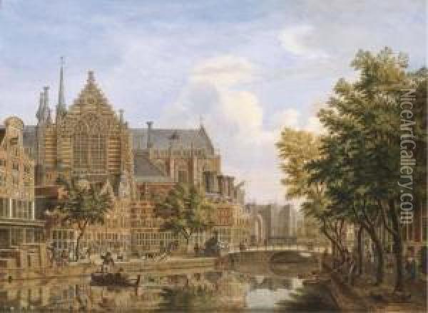 The Nieuwe Kerk, Amsterdam Oil Painting - Jan De Beyer