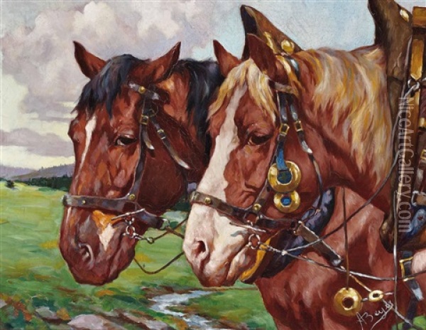 Pferde Oil Painting - Alfred Beyer