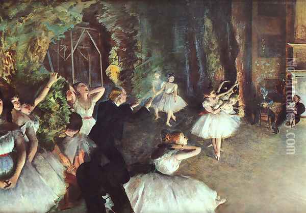 Rehearsal on the Stage 1878-79 Oil Painting - Edgar Degas