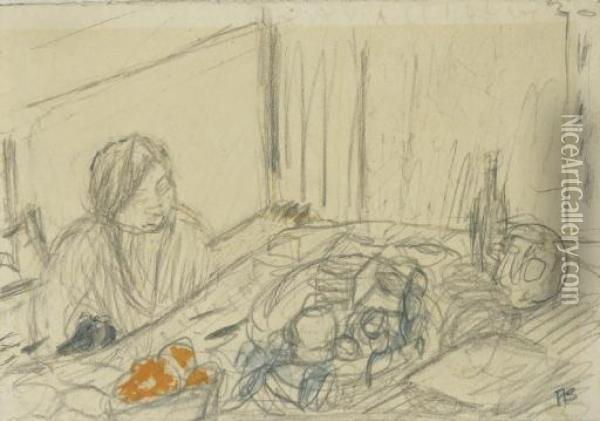 Femme Dans Un Interieur Oil Painting - Pierre Bonnard