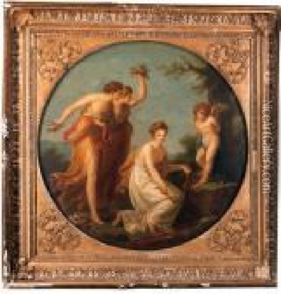 The Disarming Of Cupid Oil Painting - Angelica Kauffmann