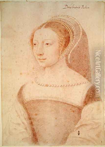 Dona Beatrix Pacheco d'Ascalana (c.1510-c.55) Comtesse d'Entremont, 1531 (3) Oil Painting - (studio of) Clouet