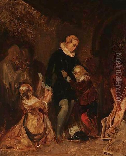 Edward IV And His Children Oil Painting - Richard Parkes Bonington