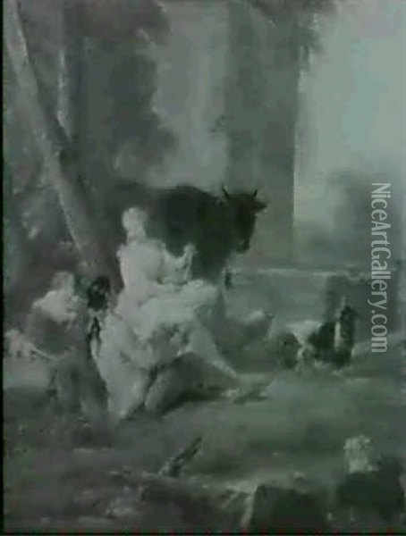 Scene Pastorale Dans Des Ruines Romaines Oil Painting - Jan Jakob (Jean Jacques) Spoede