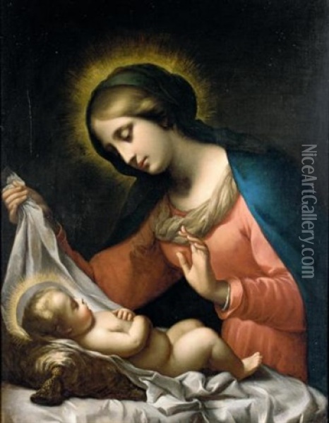 The Madonna And Child (by Anna Terlink) Oil Painting - Carlo Dolci