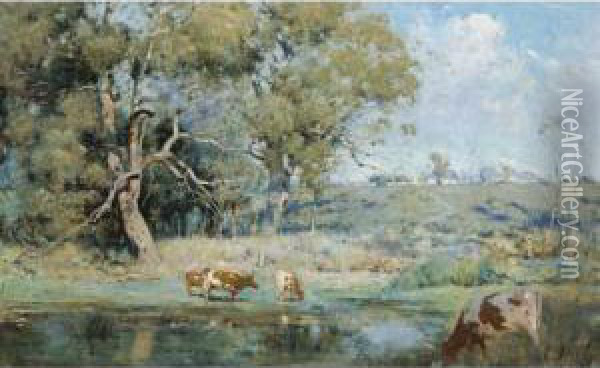 The Boyd Homestead At Yarra Glen Oil Painting - Theodore Penleigh Boyd
