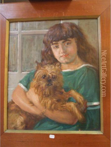 Portrait De Solange Oil Painting - Lucien Hector Jonas