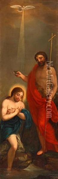 El Bautismo De Cristo Oil Painting - Josep Bernat Flaugier