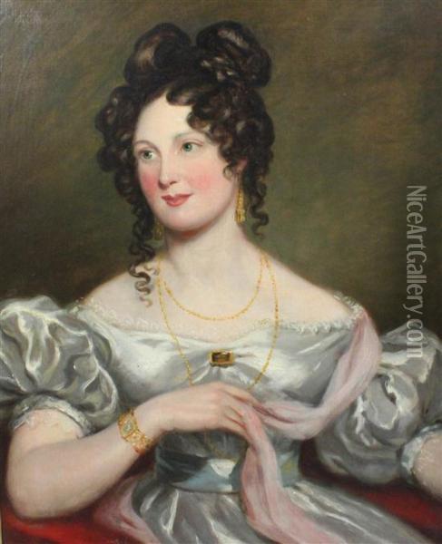 Portrait Of Lady Sarah Hart Oil Painting - John King